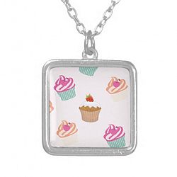 Cupcakes And Muffins Silver Plated Necklace