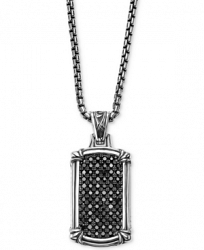 Scott Kay Men's Black Sapphire Dog Tag Pendant Necklace (1-3/8 ct. t. w. ) in Sterling Silver