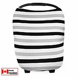 Lechitas Premium Stretchy Nursing Breastfeeding Cover | Car Seat Canopy + Shopping Cart Cover + High Chair Cover + Stroller Cover | Multi-Use All In One Mom Essential | Triple Stripe Design