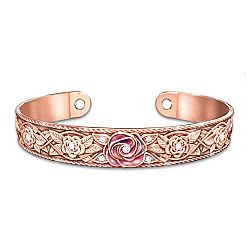Nature's Healing Beauty Floral Copper Cuff Women's Bracelet