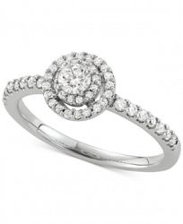 Diamond Double Halo Engagement Ring (1/2 ct. t. w. ) in 14k White Gold