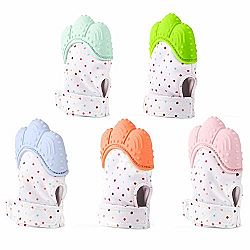 Baby Silicone Teething Mitten for Babies Self-Soothing Pain Relief and Teething Glove BPA FREE Safe Food Grade Teething Mitt, 1Pcs