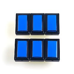 Easyget 6 Pcs/lots New Rectangular LED Illuminated Push Button for Beatmania Iidx Video Game DIY Parts & Arcade Video Games (50mm*33mm - With Microswitches and LED Lamps) Blue Color