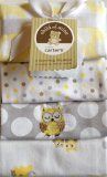 Carter's Child of Mine 4 Baby Receiving Blanket Set Owl Dots Girl/Boy Blankets