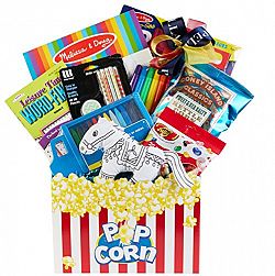 A Boy's Fun and Games Gift Basket with Assorted Toys and Games