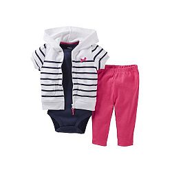 Carter's Stripe 3pc. Hoodie S/S Cardigan Set (9 Months) by Carter's
