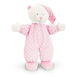 Keel Toys 25cm Baby Pink Goodnight Bear Plush Toy (10in) (White/Pink)