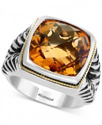 Final Call by Effy Men's Citrine Ring (9 ct. t. w. ) in Sterling Silver & 18K Gold