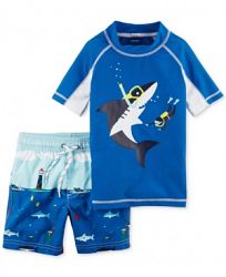 Carter's 2-Pc. Shark Rash Guard & Swim Trunks Swim Set, Little Boys & Big Boys
