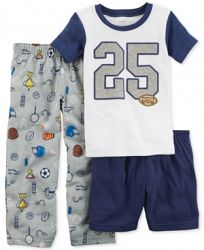 Carter's 3-Pc. Sports-Print Pajama Set, Little Boys & Big Boys