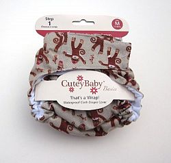 CuteyBaby That's a Wrap Diaper Cover, Sock Monkeys, Medium by CuteyBaby