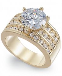 Charter Club Gold-Tone Crystal Triple-Row Ring, Created for Macy's