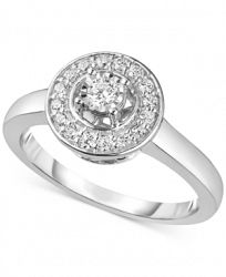 Diamond Halo Ring (1/4 ct. t. w. ) in 10k White Gold