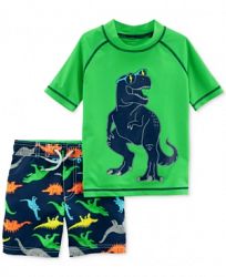 Carter's 2-Pc. Dinosaur Rash Guard & Swim Trunks Swim Set, Little Boys & Big Boys