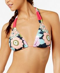 Trina Turk Royal Botanical Floral-Print Triangle Bikini Top Women's Swimsuit
