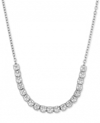 Diamond Cluster Collar Necklace (2 ct. t. w. ) in 14k White Gold, 15" + 2" extender