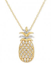 Diamond Pineapple Pendant Necklace (1/4 ct. t. w. ) in 14k Gold over Silver