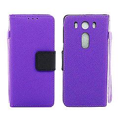 Arc® LG V10 Leather Wallet Pouch Case Cover Purple