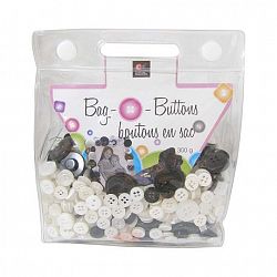 Crafting Essentials Bag O' Buttons Black And White Buttons