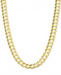 20" Open Curb Link Chain Necklace in Solid 14k Gold