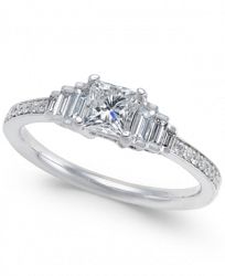 Diamond Princess Cut Engagement Ring (3/4 ct. t. w. ) in 14k White Gold