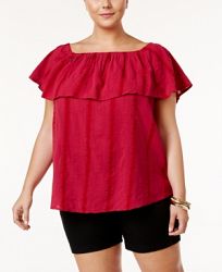 Style & Co Plus Size Textured Off-The-Shoulder Top, Created for Macy's