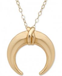 18" Polished Horn Pendant Necklace in 10k Gold