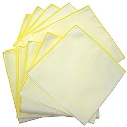 KOMESICHI Fluffy 10 Pcs Plain Gauze Handkerchief 35x35cm Yellow