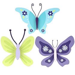 NoJo Beautiful Butterfly 3 Piece Wall Decor by Crown Craft