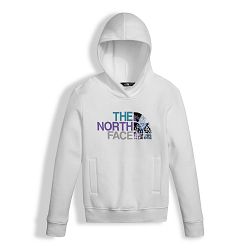 Girl's Logowear Pullover Hoodie-TNF White - Multi-Color