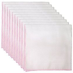 10 Pieces Baby Care Bath And Shower, Baby Bib, Cotton Double Soft Gauze Handkerchief_Blue (Pink)
