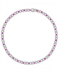 Certified Ruby (16-1/2 ct. t. w. ) & Diamond Accent Collar 18" Necklace in Sterling Silver
