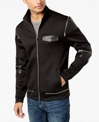 I. n. c. Men's Zipper Jacket with Faux Leather Trim, Created for Macy's