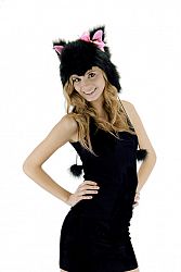 Black Kitty Hoodie Hat
