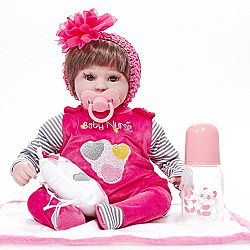 Reborn Baby Doll Lifelike Princess Girl Silicone Touch Newborn Babies Preschool Toys With Cloth Body Toy Kids Birthday Xmas Gift. 17inches