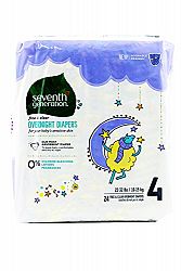 Seventh Generation Free and Clear Overnight Diapers Size 4 (22+ lbs)-24 ct