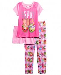 Shopkins 3-Pc. Spk Vibes Pajama Set, Little Girls & Big Girls