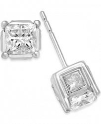 Diamond (2 ct. t. w. ) Spiral Bezel Stud Earrings in 14k Yellow or White Gold
