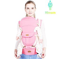 9 in 1 Multifunctional&Ergonomic Baby Girl or Boy Carrier with Hip Seat for infant Child by Himom (Pink)