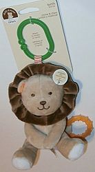 Child of Mine Chime and Chew Soft Plush - Brown Lion with Teething Ring and Chime
