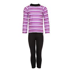 Big Kid's Body 3 Snuggly Fleece Printed Set-Purple Wine Micro Stripe