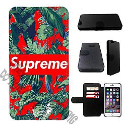 Custom design Supreme Samsung Galaxy S8 PLUS wallet leather case, galalxy S8 PLUS wallet case, galaxy S8 PLUS flip case, black