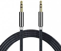 I-Sonite (Black) Gold Plated Nylon Material Braided 3.5Mm Jack To Jack Connection Aux Auxiliary Audio Cable [ 2 Meter ] For Lg K10 Pro