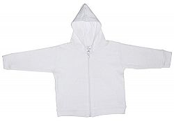 Bambini 417 M White Interlock Hooded Sweat Shirt, Medium