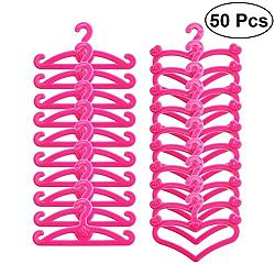 TOYMYTOY 50Pcs Plastic Doll Clothes Hanger Heart Shaped Mini Hanger For Barbie Toys Set