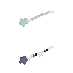Homyl 2xSilicone Bead Clip Pacifier Chain Bracelet Silicon Teether