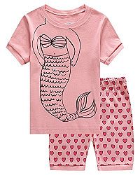 IF Pajamas Mermaid Little Girls Shorts Set Pajamas 100% Cotton Clothes Toddler Kids 3T