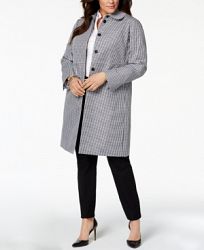 Anne Klein Plus Size Gingham-Print Jacket
