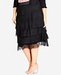 City Chic Trendy Plus Size Tiered Skirt