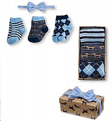 Mud Pie Little Buddy Baby Boy Sock & Bow Tie Gift Set 1592077